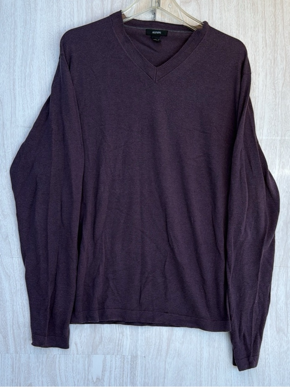 Alfani Men's V-Neck Sweater in Plum